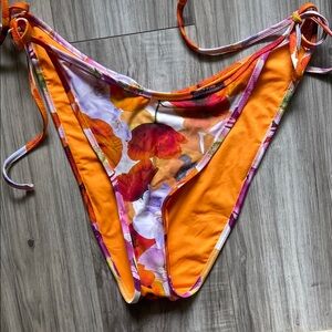 New Aerie size L Floral Orange Bikini Bottom